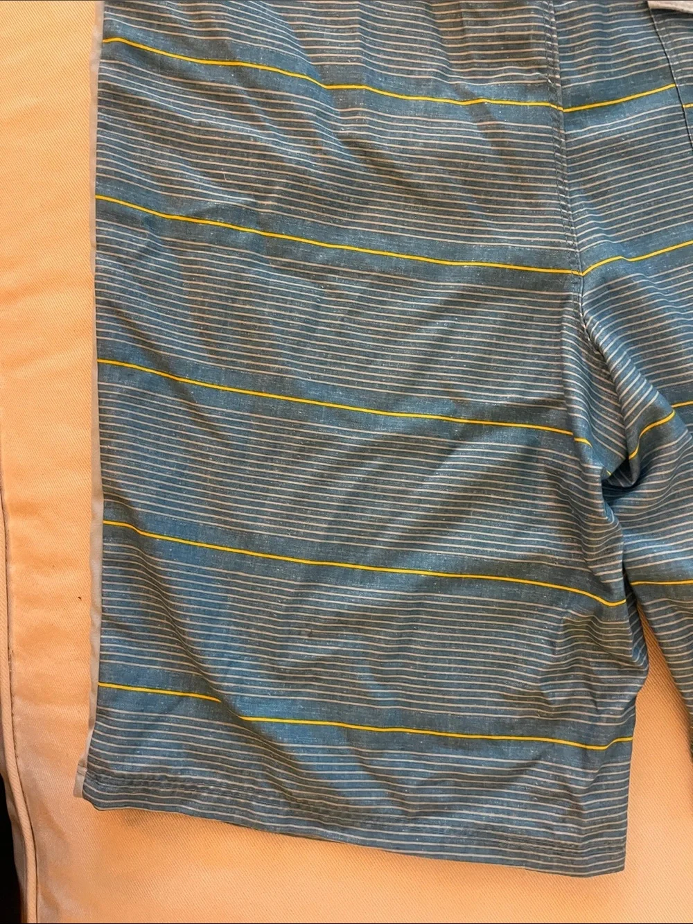 Hurley Blue Board Shorts with Yellow Stripe Accents Size 18/29